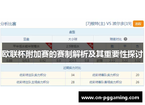 欧联杯附加赛的赛制解析及其重要性探讨